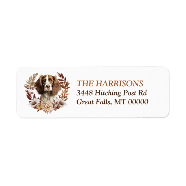 Springer Spaniel Chien Automne Wreath (Devant)