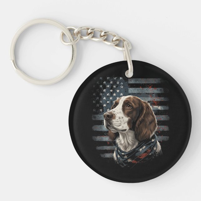 Springer Spaniel Chien Drapeau Américain (Devant)