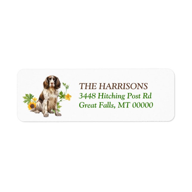 Springer Spaniel Chien Sunflower Wreath (Devant)