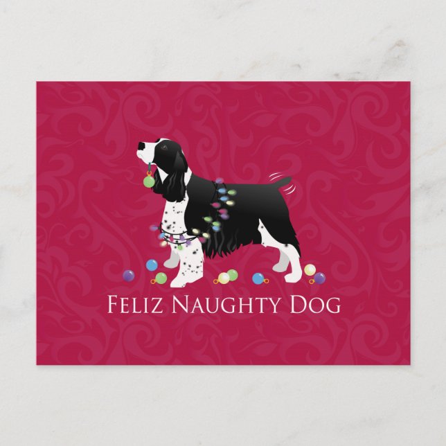Springer Spaniel Christmas Design Holiday Postcard (Front)