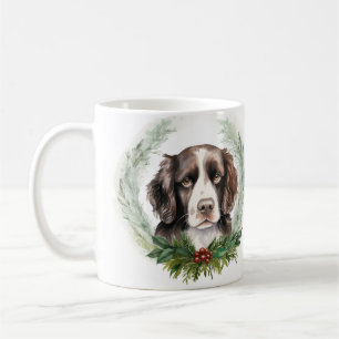 Springer spaniel Christmas Wreath Festive Pup Coffee Mug