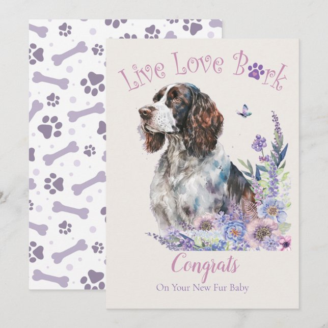 Springer Spaniel Dog Adoption, Gotcha Day Card (Front/Back)