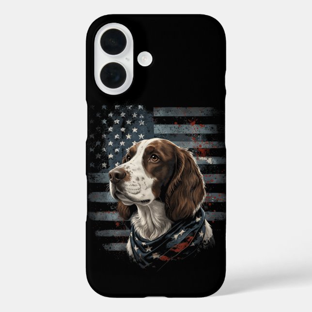 Springer Spaniel Dog American Flag Case-Mate iPhone Case (Back)