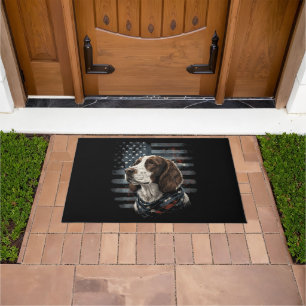 Springer Spaniel Dog American Flag Doormat