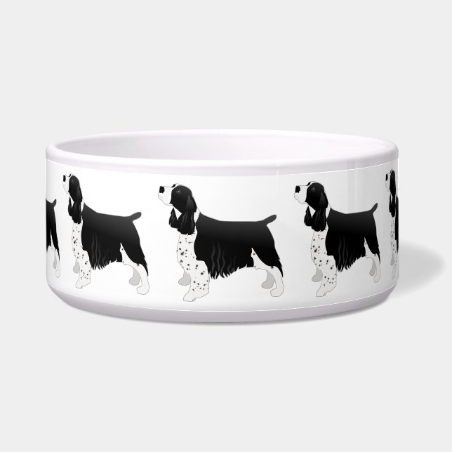 Springer Spaniel Dog Basic Breed Silhouette Black (Front)