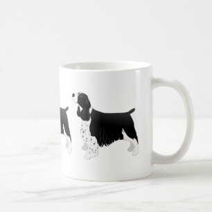 Springer Spaniel Dog Basic Breed Silhouette Black Coffee Mug