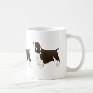 Springer Spaniel Dog Basic Breed Silhouette Brown Coffee Mug