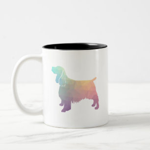 Springer Spaniel Dog Breed Geo Silhouette Pastel Two-Tone Coffee Mug