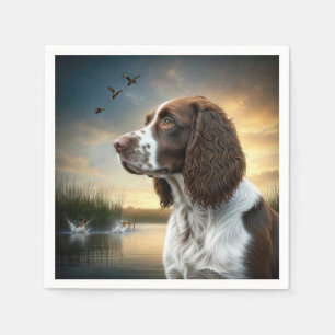 Springer Spaniel Dog By a Duck Pond Napkin