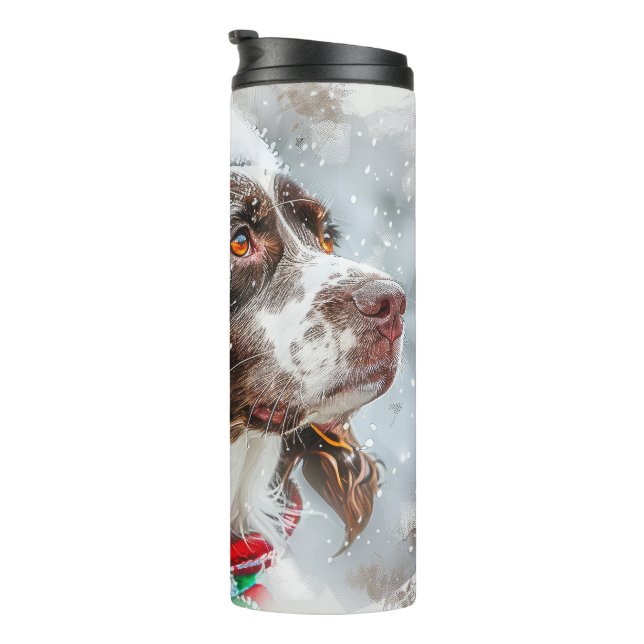 Springer Spaniel Dog Christmas Festive Thermal Tumbler (Rotated Right)