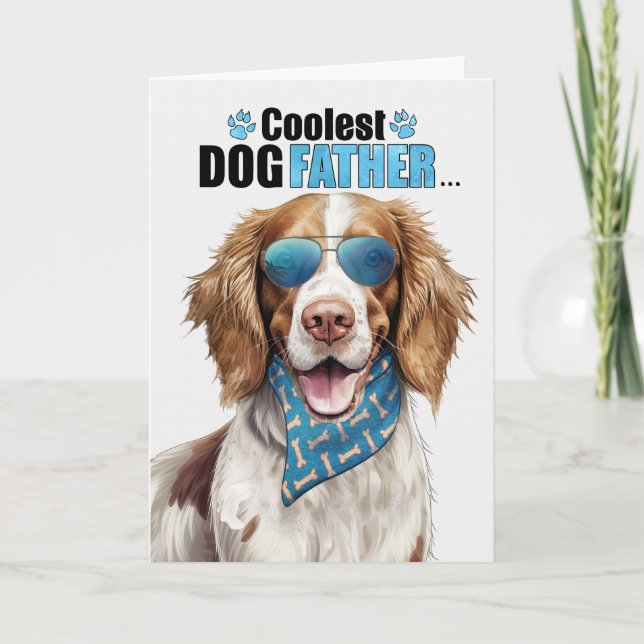 Springer Spaniel Dog Coolest Dad Father's Day Holiday Card (Front)