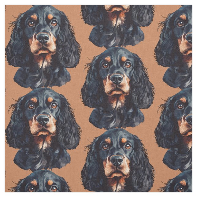 Springer Spaniel  Dog Fun Animal Art Fabric (Swatch)