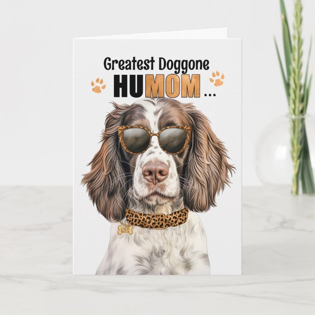 Springer Spaniel Dog Greatest HuMOM Mother's Day Holiday Card (Front)