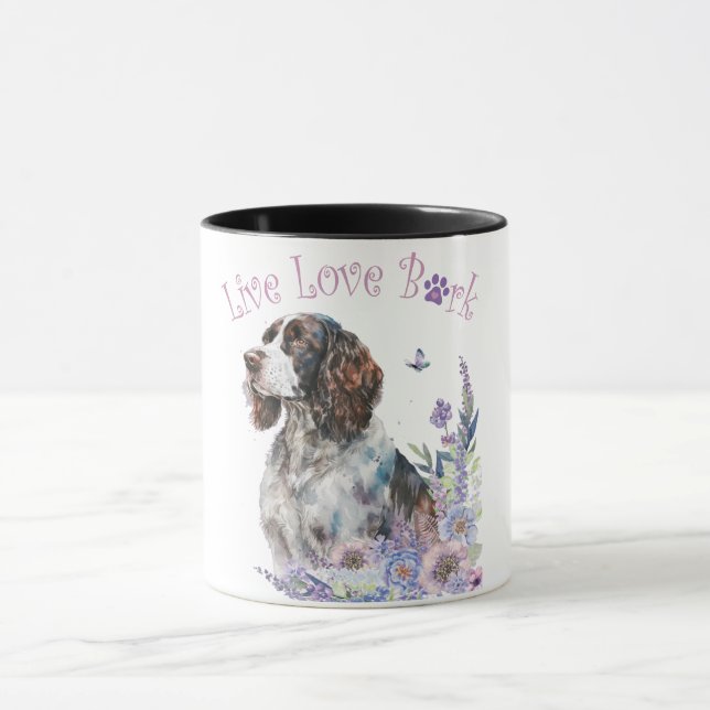 Springer Spaniel Dog Mom Floral Mug (Center)