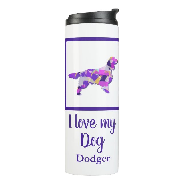 Springer Spaniel Dog Silhouette Cute Purple PY&B  Thermal Tumbler (Rotated Left)