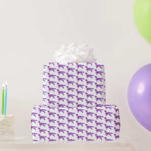 Springer Spaniel Dog Silhouette PurplePYB White Wrapping Paper