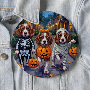 Springer Spaniel Dogs In Halloween Costumes 6 Inch Round Button