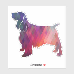 Springer Spaniel Geometric Pattern Silhouette