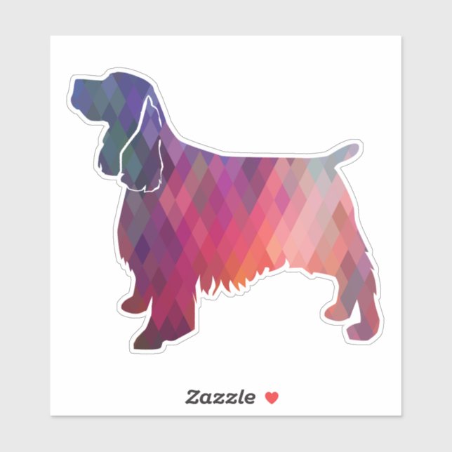 Springer Spaniel Geometric Pattern Silhouette (Sheet)