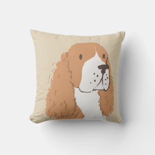 Springer spaniel gold white adorable personalized throw pillow