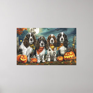 Springer Spaniel Halloween Spooky Canvas Print
