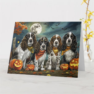 Springer Spaniel Halloween Spooky Card