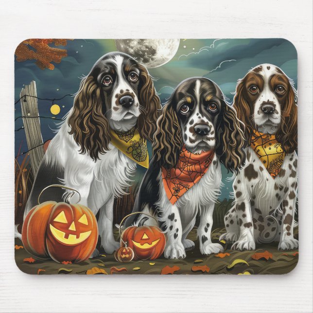 Springer Spaniel Halloween Spooky Mouse Pad (Front)