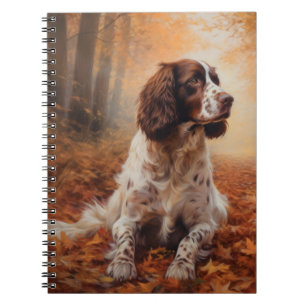 Springer Spaniel in Autumn Leaves Fall Inspire Notebook