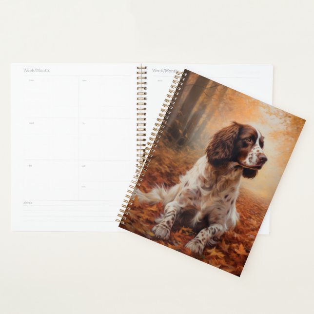 Springer Spaniel in Autumn Leaves Fall Inspire  Planner (Display)
