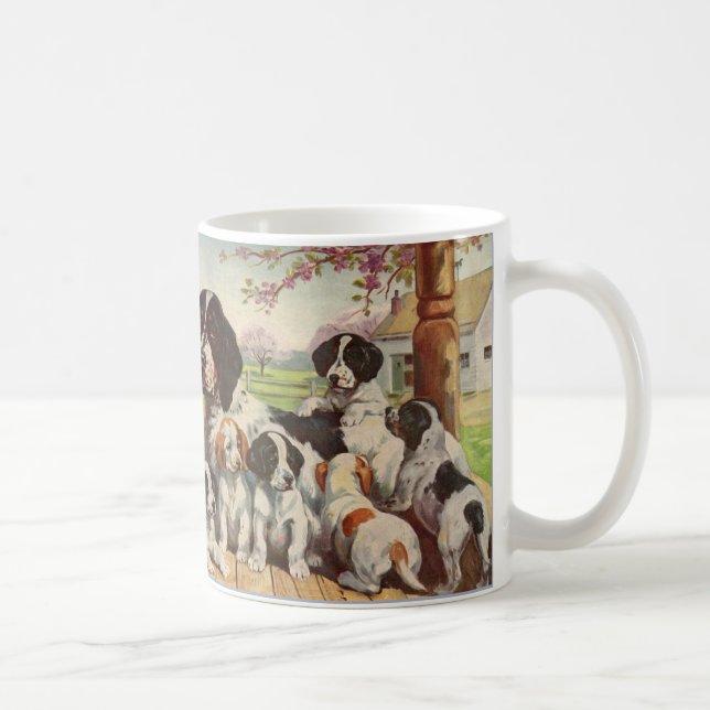 springer spaniel mom and puppies coffee mug (Right)