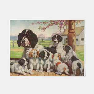 springer spaniel mom and puppies doormat