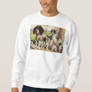 springer spaniel mom and puppies sweatshirt