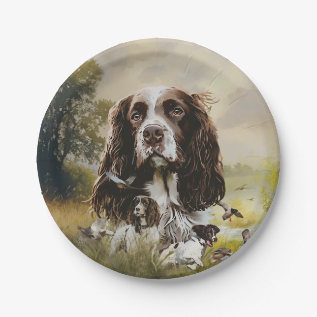 Springer Spaniel Paper Plate (Front)