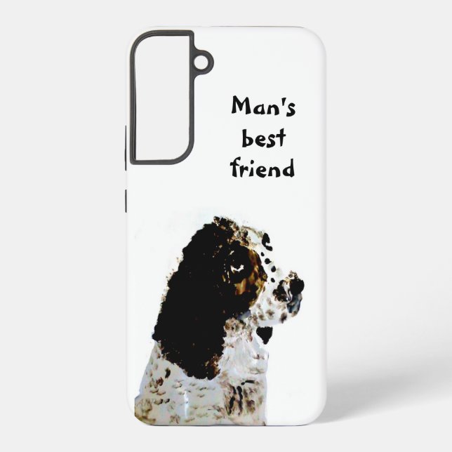 Springer Spaniel Pet Portrait Painting Samsung Galaxy S22+ Case (Back)