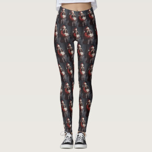 Springer Spaniel Santa Claus Festive Christmas Leggings