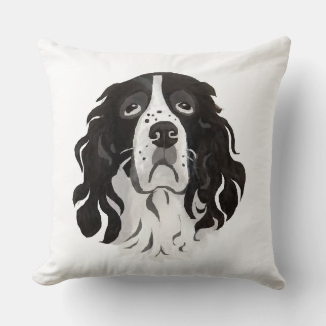 Springer Spaniel Throw Pillow (Front)