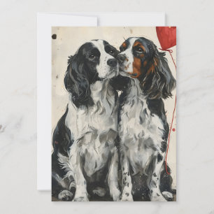 Springer Spaniel Valentine's Day  Holiday Card