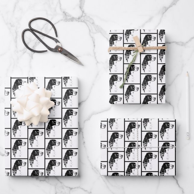 Springer Spaniel Vintage Dog Art   Wrapping Paper Sheet (Front)