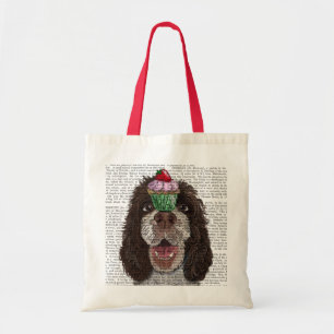 Springer Spaniel with Cupcake Tote Bag