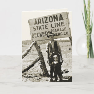Springerville Arizona State Line Photo Becker's Card