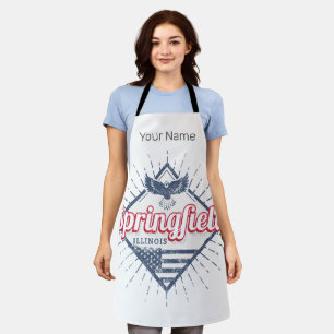 Springfield City Illinois United States Retro USA Apron
