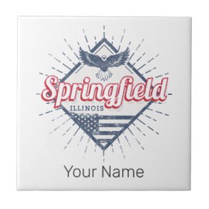 Springfield City Illinois United States Retro USA Tile
