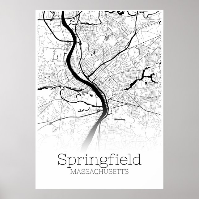 Springfield Map - Massachusetts - City Map Poster (Front)