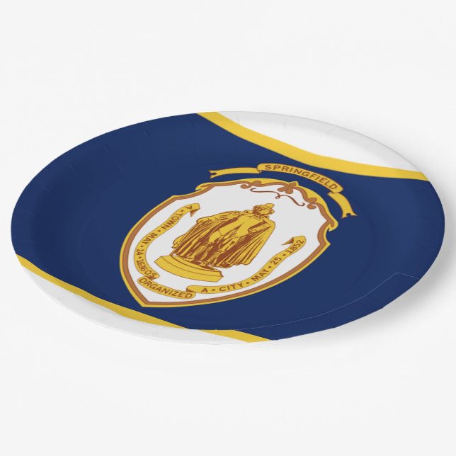 Springfield (Massachusetts) city flag Paper Plate (Angled)