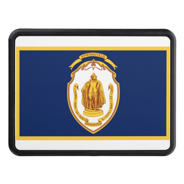 Springfield (Massachusetts) city flag Trailer Hitch Cover (Front)