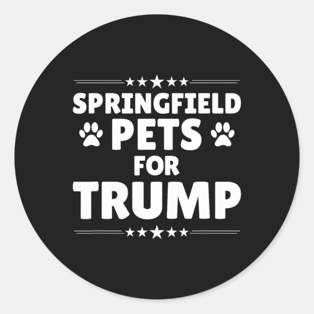 Springfield Pets For Trump Debyte  Classic Round Sticker (Front)