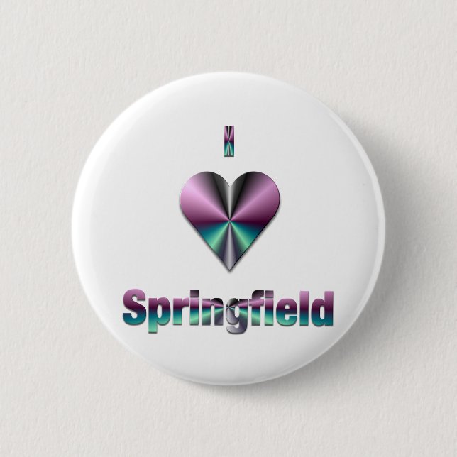 Springfield -- Purple & Turquoise 2 Inch Round Button (Front)