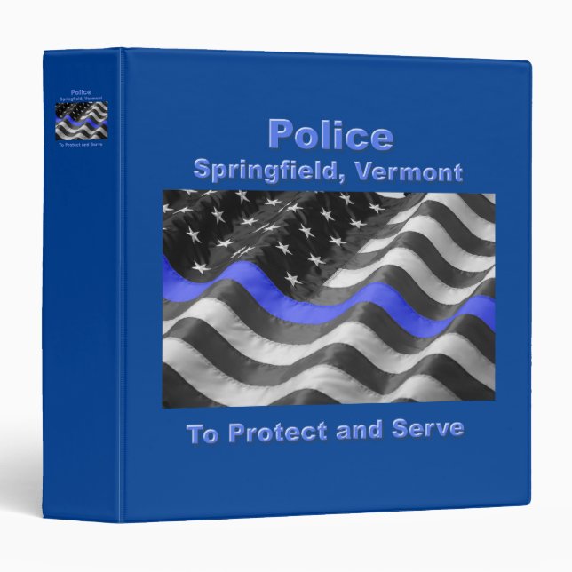 Springfield, Vermont. Police Binder (Front/Spine)