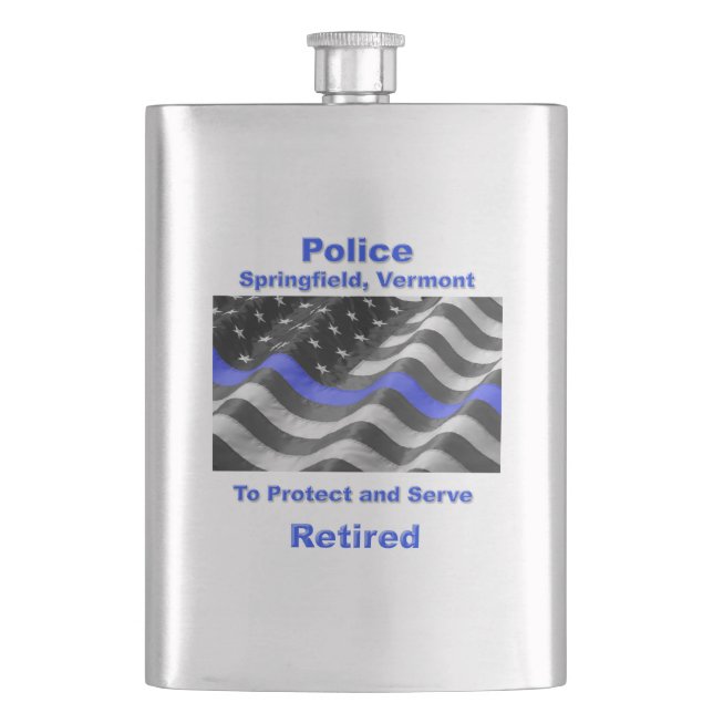 Springfield, Vermont. Police Hip Flask (Front)