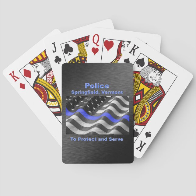 Springfield, Vermont. Police Playing Cards (Back)